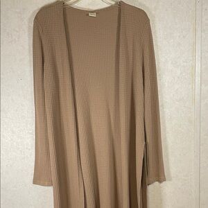 Studio K Tan Textured Long Cardigan